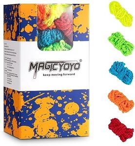 MAGICYOYO Yoyo Strings - Paquete de 50 cuerdas de yoyo coloridas 100 % poliéster, 43.3 pulgadas, adecuadas para yoyo sensible y no responde, con 5 colores: azul, verde, naranja, rojo y amarillo