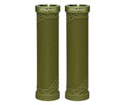 Funn Hilt Mountain Bike Handlebar Grips with Single Lock On Clamp, Lightweight and Ergonomic Bicycle Handlebar Grips with 22 mm Inner Diameter, Patterned Bicycle Grips for MTB/BMX (Olive Green)