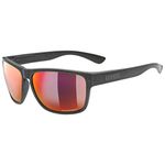 uvex LGL Ocean P - Sunglasses for Men and Women - Polarized Lenses - Mirrored Lenses - Black Matt/Red-Red - One Size