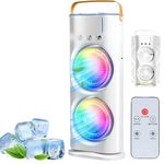 Drumstone(15 years warranty) Air Cooler & Mobile Air Conditioner, Mini Portable AC with 2 LED Spray Fans, 3 Speeds, 1500mAh Battery, Humidifier Function for Home, Office, Bedroom, and Travel