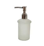 Pure Source India Soap Dispenser Bottle Set with Pump for Hand Wash in Bathroom Kitchen Sink, Frostate Glass Body and Chrome Finish top, (150 ML)