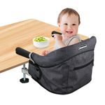 Hook On High Chair, Jozzve Fast Table Chair No Tray Included, Portable Baby Feeding Seat Fold-Flat Storage Bag for Dining Table for Home Travel, Black