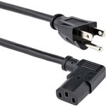 StarTech.com 6ft (1.8m) Computer Power Cord, NEMA 5-15P To Right Angle C13, 10A 125V, 18AWG, Replacement AC Power Cord, PC Power Supply Cable, Printer/Monitor Power Cord, UL Listed (PXT101L)