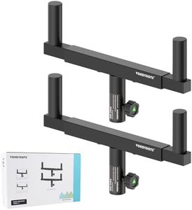 Vondynote Set of 2 Dual Speaker Mount Bar Mounting Fork Bracket Speaker Pole Width Adjustable