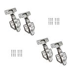 Volo European Style Mild Steel Clip-on Soft Close Concealed Cabinet Hinges, (Color : Nickel) (0 Crank, 2)