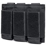 TRIWONDER Tactical Pistol Mag Pouch Open Top Magazine Pouch Double Triple Pistol Pouch Molle Mag Holder (Triple - Black)