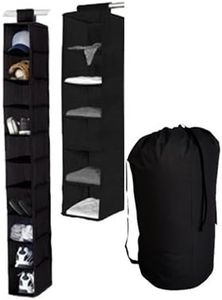 DormCo TUSK 3-Piece Closet Set - Black (Hanging Shoe Version)
