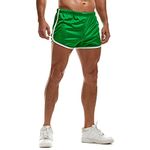 AIMPACT Mens Running Workout Tight Shorts 3 Inch Mesh Fitness Weightlifting Quick Dry Shorts(Green S)