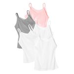 Hanes Girls’ Cami Tops, 100% Cotton Camisoles, Assorted Colors, Multipack, Assorted - 5 Pack, S