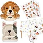 61 Pcs Dog Party Decorations - Including Plates, Napkins, Puppy Tablecloth for Kids Puppy Dog Themed Birthday Party Supplies, Serve 20