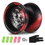 doorslay Dual Purpose Yoyo - Unresponsive Yoyo Professional for Kids Beginners, Alloy Yo yo for Adults ,with Yoyo Glove, Responsive Bearing and 5 Yoyo Strings Kit, for Christmas