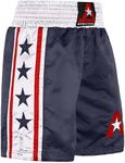 Anthem Athletics Classic Boxing Shorts - Machine Washable Boxing Trunks for Men & Women - Blue, White & Red - Medium