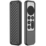 Verilux® 2021 Silicone Protective Case for Apple 4K HD TV Siri Remote 2nd Gen - Anti-Slip Durable Silicone Shockproof Rubber Cover - Skin-Friendly Washable Protective Cover Sleeve (Black)