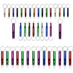 40 PCS Extra Loud Aluminum whistle Extra Loud Aluminum Whistle with Key Chain, 3 Sizes Emergency Situations Survival Whistle Key Ring for Sports Running Training Camping Hiking Outdoor Multiple Colors