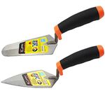 ESreake 2 Pcs Pointing Trowel Set,Masonry Hand Tool Set with Soft Grip Handle,Margin Trowel Bricklaying Trowel Building Products (6 Inch)