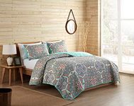 VCNY Home - Quilt Set, Reversible Bedding with Matching Shams, Lightweight & Breatheable Bedspread, Soft Room Decor (Yara Multicolor, King)