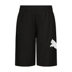 PUMA Boys' Core Essential Athletic Shorts, Puma Black/White, Large