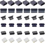 36 PCS 6 Types USB Anti Dust Cover Plugs, Silicone Soft Micro USB Cap Port Protector, USB Type-C Dust Stopper, Anti Dust Cover Protector Plugs Cap for USB A, Micro USB, Type C Female and Male Ports