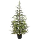 4ft Christmas Norfolk Pine Tree Artificial Christmas Tree Faux Potted Plants for Front Porch Christmas Indoor Outdoor Decor