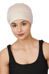 The Headscarves Women Silky Soft Bamboo Viscose Sleep Cap for Hair Loss Chemo Headwear Skull Cap Free Size (Multicolor) (HS3_Beige)