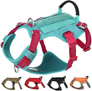 Harnais Anti-Fugue pour Chien. Harnais réfléchissant réglable Anti-Traction avec poignées et Attaches pour Laisse pour l'entraînement en Plein air et la Marche