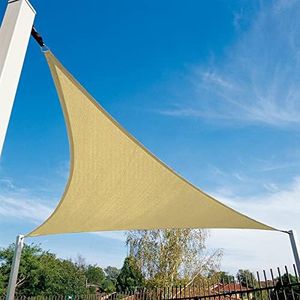 Amagenix Curved Sun Shade Sails Canopy, Sand Outdoor Shade Canopy 12'X12'X12' 95% UV Block Breathable Canopy for Outdoor Patio Garden Backyard (We Make Custom Size)