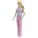 Barbie Careers Fashion Doll & Accessory, Nurse Wearing Print Top, Pink Pants & White Shoes with Stethoscope