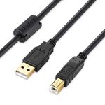 XBOHJOE USB Printer Cable USB 2.0 Type A Male to B Male Printer Scanner Cable Cord for HP, Canon, Lexmark, Epson, Dell, Xerox, Samsung and More.¡­ (20ft, Black)¡­