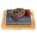 Black Rock Grill Hot Stone Cooking Lava Stone - Steak Stones Hot Stone Cooking, Steak grill, Cooking Stone., Grey, Brown