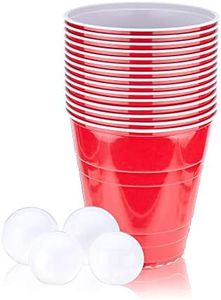 True Giant Beer Pong Set Includes 20 Cups (110 oz Each) and 4 Sphere Balls, Indoor & Outdoor Party Essentials, Beach and Yard Games for Adults