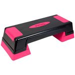 Strauss High Rise Aerobic Stepper | Two Height Level Adjustments - 6 inches and 8 inches | Slip-Resistant & Shock Absorbing Platform for Extra-Durability - Supports Upto 200 KG, (Pink)