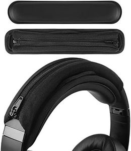 Geekria Hook and Loop Headband Cover + Headband Pad Set, Headband Protector with Zipper Closure, DIY Installation No Tool Needed, Compatible with Medium Sized Headphones (Protein Leather/Black)