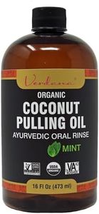 Verdana Organic Coconut Pulling Oil – Big 16 Fl Oz Size – Mint Flavor - Ayurvedic Mouthwash Oral Rinse – USDA Organic, Kosher Non-GMO - Alcohol & Floride Free for Fresh Breath, Healthy Teeth & Gums