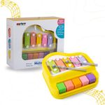 Gooyo 1503 Non Battery 2 in 1 Mini Piano and Xylophone Toy with Colorful Keys & 2 Mallets for Babies/Girls/Boys/Kids/Gifts | Yellow Color (Battery Not Required)