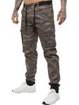 Enzo Mens Military Combat Joggers Trousers Camouflage Cargo Camo Work Pants (34W / 32L, Grey)