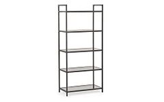 Julian Bowen Tall Bookcase, Smoked Glass/Black, One Size