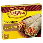 Old El Paso Burrito Dinner Kit, Box Includes 8 Soft Tortillas, Mild Burrito Sauce and Burrito Seasoning Mix, 510 Grams Package