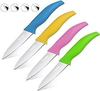 Eocogup Paring Knife,3.7 inch Fruit and Vegetable Paring Knives,Stainless Steel Super Sharp Small Kitchen Knives Sets,Assorted Colors Handle(Set of 4)