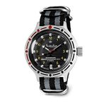 VOSTOK | Classic Amphibian Automatic Self-Winding Russian Diver Wrist Watch | WR 200 m | Fashion | Business | Casual Men's Watches | Model 420270 Black-Gray Strap