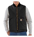 Carhartt Men's Relaxed Fit Firm Duck Insulated Rib Collar Vest, Black, S