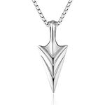 KRKC&CO Mens Pendant Necklace,Viking Arrow Stainless Steel Chain Necklace, Medallion Amulet Necklace for Men Boys Dad