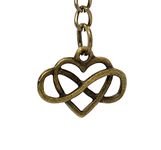 Bronze Infinity Heart Symbol Keyring 25mm