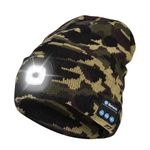 Etsfmoa Unisex Bluetooth Beanie Hat Light,4 LED USB Rechargeable Wireless Headphones Tech Caps,Gifts for Men Father Dad Husband Boyfriend Him Women Teen Boys (Amy Green)