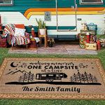 CafeTime Custom Camping Rug Making Memories One Campsite at a Time RV Trailer Decor Camper Floor Mat for Outdoors, Patio, Backyard, Picnic, Beach, Camping, 48 x 72 Inch