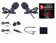 SoLID (TM) Lavalier Lapel Microphone 2 Pack Complete Set Omnidirectional Mic for Desktop PC Computer, Mac, Smartphone, iPhone, GoPro, DSLR, Camcorder for Podcast, Youtube, Vlogging, and DJs