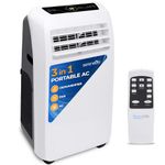 Serene Life Portable Electric Air Conditioner Unit-900W 10,000 BTU Power Plug-in AC Cold Indoor Room Conditioning System with Cooler, Dehumidifier, Fan, Exhaust Hose, Window Seal, Wheels, Remote