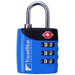 Travel Blue TSA 3 Dial Combination Lock (Blue)