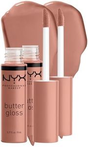 NYX Professional Makeup Gloss à Lèvres Repulpant Butter Gloss, Non Collant, Madeleine, Pack Duo