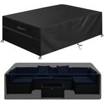 Garden Furniture Covers Waterproof, Patio Furniture Covers Waterproof Anti-UV Outdoor Furniture Covers with Handle Strap Drawstring Buckle for Garden Sofa Table Chair Set (250x160x80cm, Black)