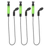 Bite Indicator 3pcs Light Fishing Alarms Portable Bobbins Hangers Alerter Tackle Swinger Carp Practical Accessories Outdoor Rod Illuminated(Green)